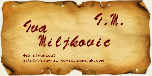 Iva Miljković vizit kartica